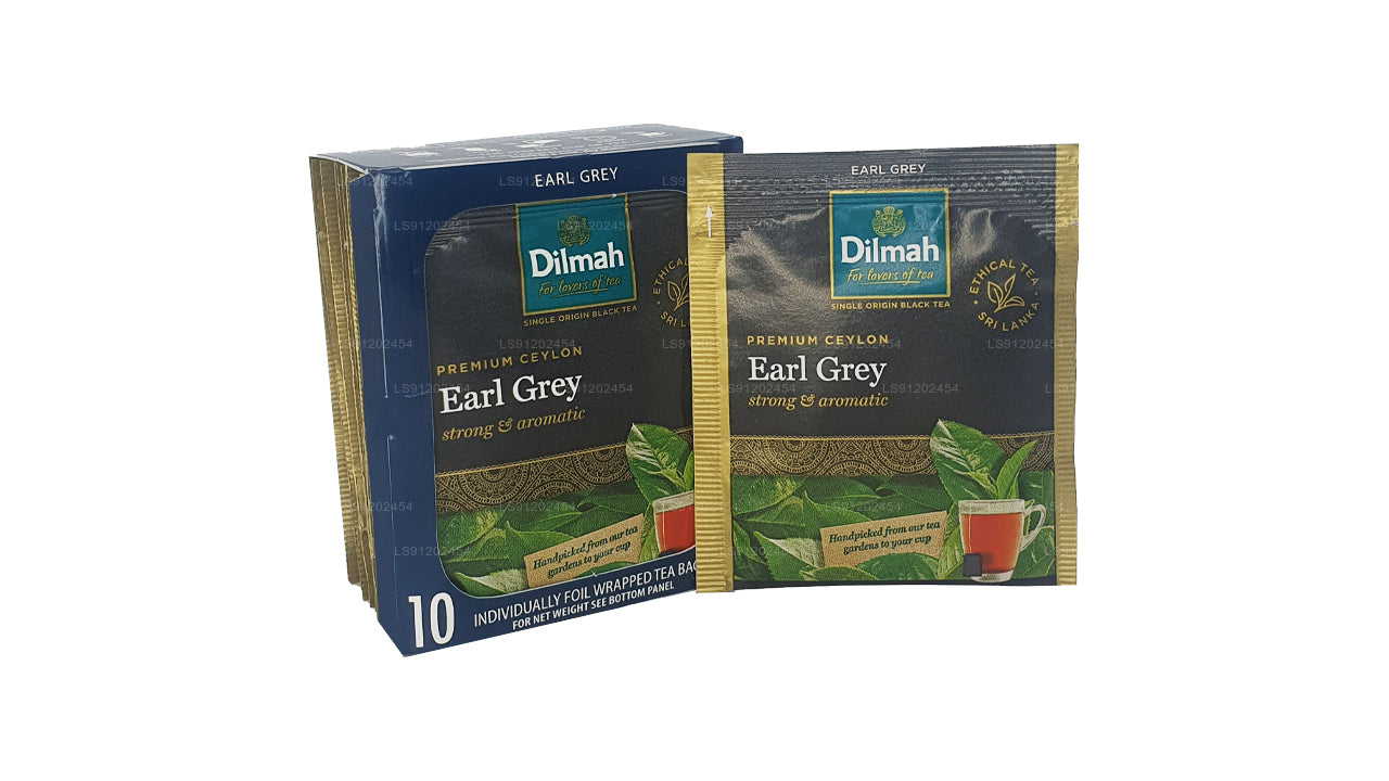 Thé Dilmah Earl Grey (20 g) 10 sachets de thé emballés individuellement