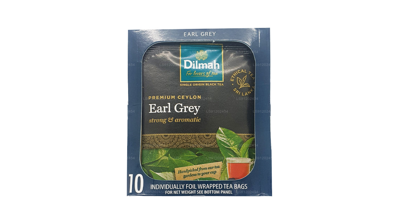 Thé Dilmah Earl Grey (20 g) 10 sachets de thé emballés individuellement