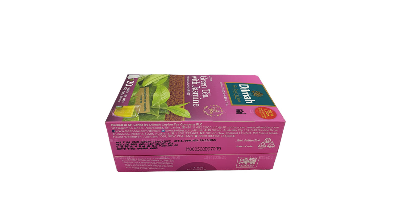 Thé vert de Ceylan au jasmin Dilmah (40g) 20 sachets