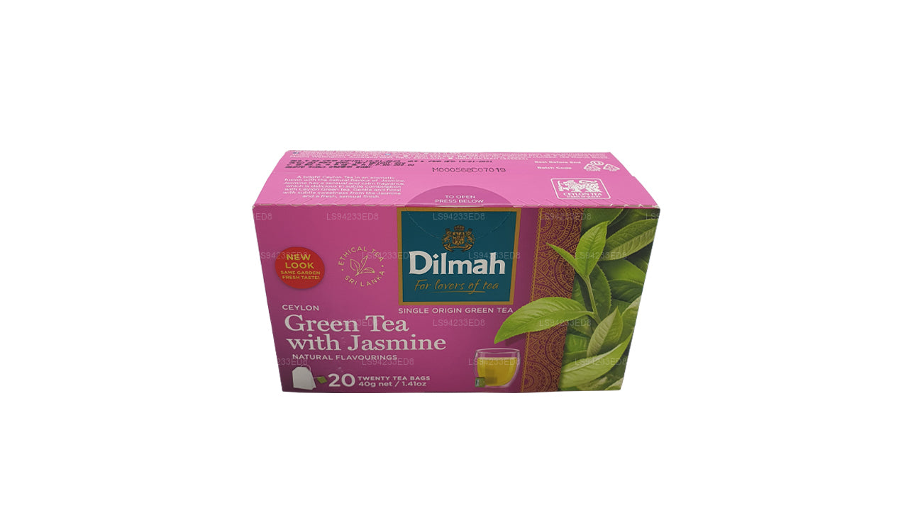 Thé vert de Ceylan au jasmin Dilmah (40g) 20 sachets