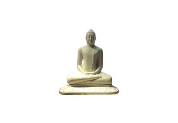Statue de Bouddha / Couleur : blanc / Matériaux : pierre (Dimensions : env. 15 cm x 10 cm)