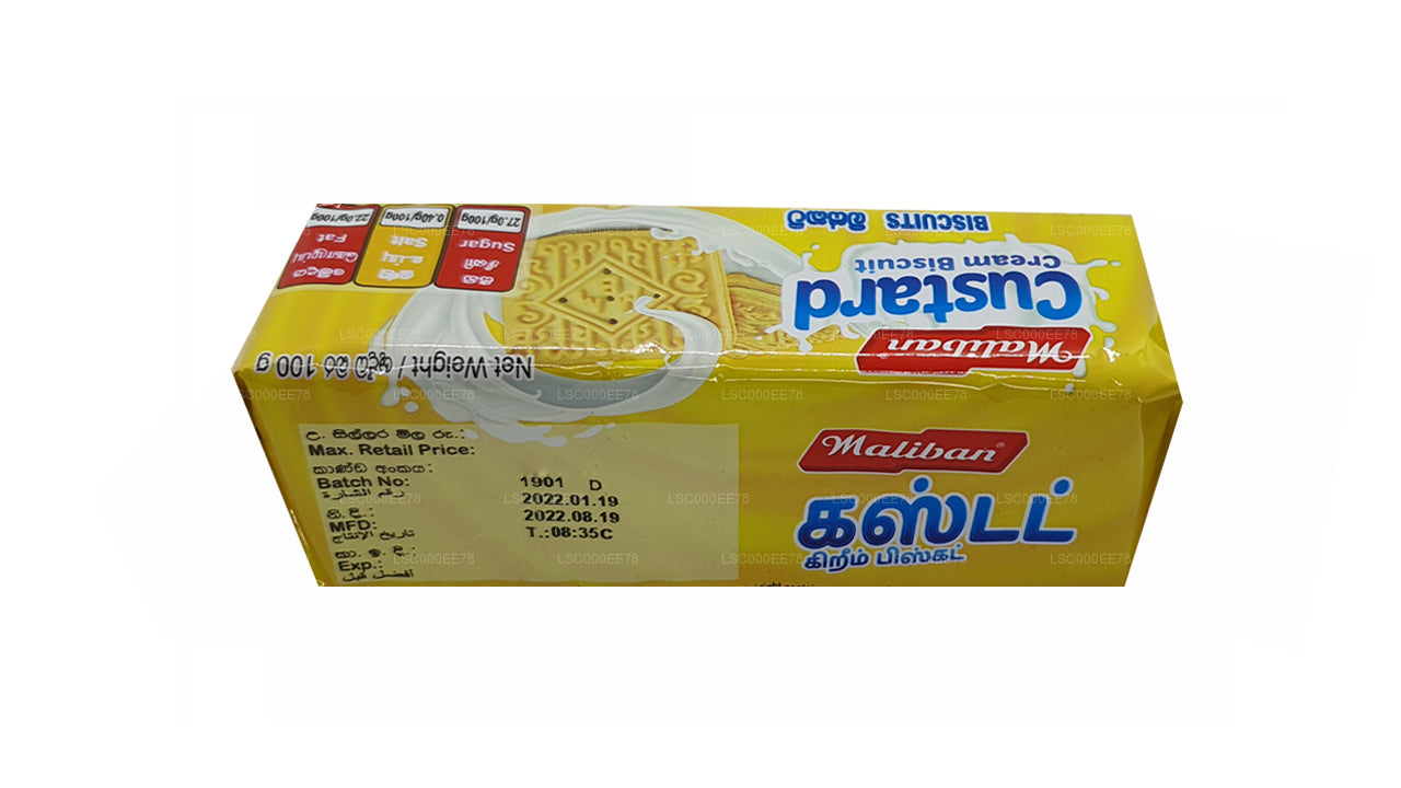 Biscuit sandwich à la crème anglaise Maliban (100g)