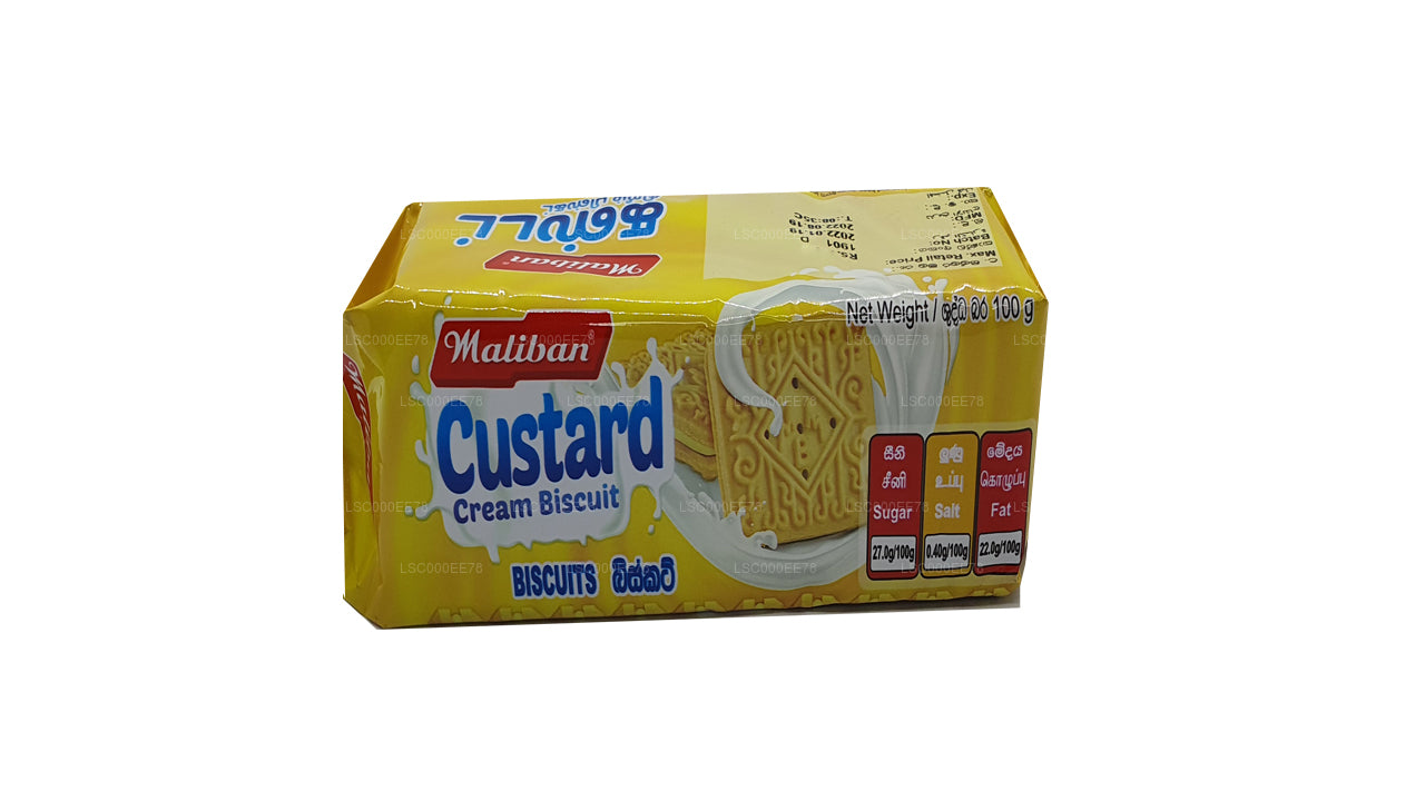 Biscuit sandwich à la crème anglaise Maliban (100g)